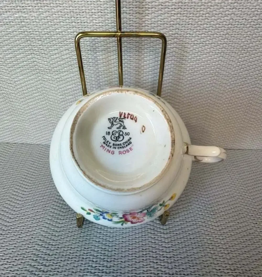 Foley Ming Rose Footed Cup and Saucer Set Bone China Made in England